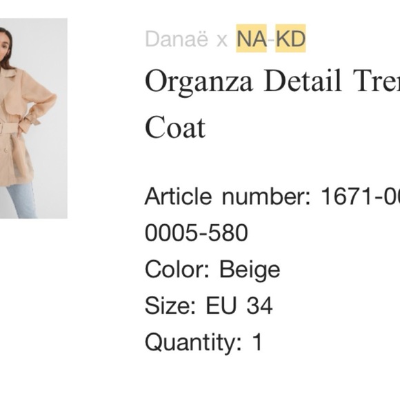 Organza trench coat - Picture 2 of 2